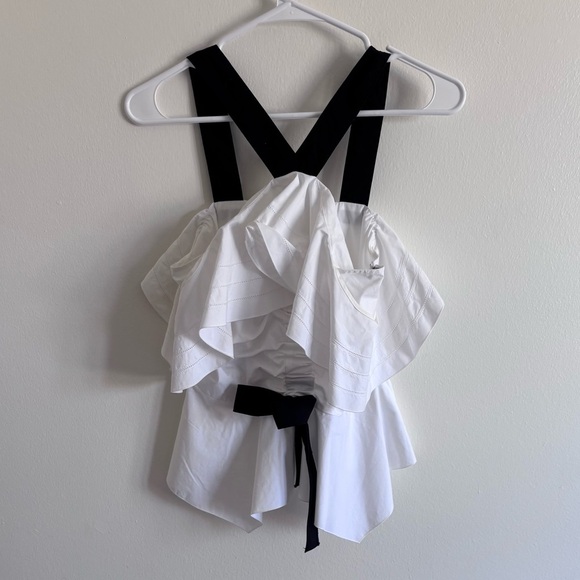 Derek Lam 10 Crosby Off-the-Shoulder Halter Ruffled Top size 0 - Picture 2 of 5